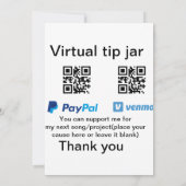 Invitation Conseil virtuel jar q r code argent don PayPal ven (Dos)