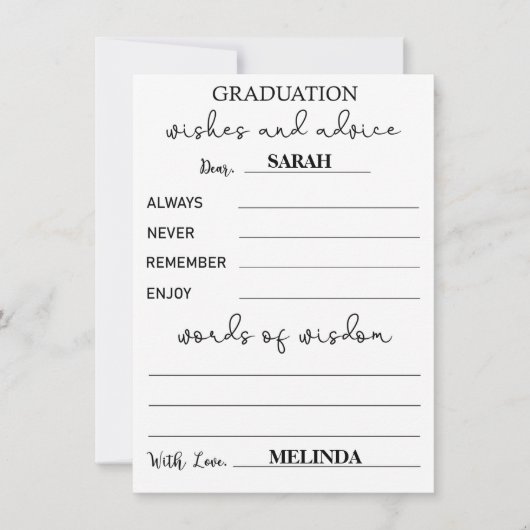 Invitation Conseils aux diplômés Cartes-Conseils pour les dip (Devant)