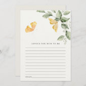 Invitation Conseils aux papillons de feuillage mignon pour ma (Devant / Derrière)