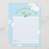 Invitation Conseils de Baby shower d'avion pour maman (Devant / Derrière)