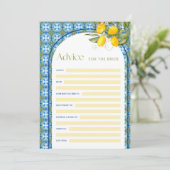 Invitation Conseils de Fête de Fiançailles au Citron pour la  (Debout devant)