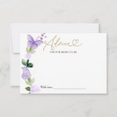 Invitation Conseils de Fête des mariées papillon pour la cart (Devant)