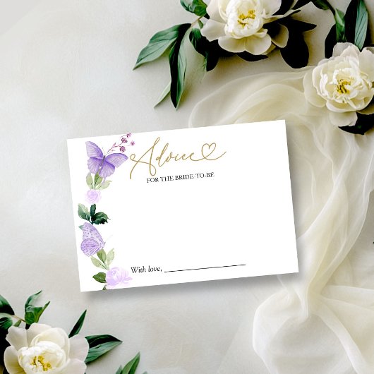 Invitation Conseils de Fête des mariées papillon pour la cart