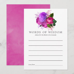 Invitation Conseils de mariage chic vintage fuchsia et violet