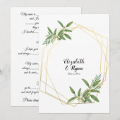 Invitation Conseils de mariage sur les feuilles et le feuilla (Devant / Derrière)