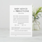 Invitation Conseils Et Prédictions Pour Le Jeu De Baby shower (Debout devant)
