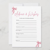 Invitation Conseils et souhaits de Fête des mariées de Bow ro (Devant)