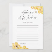 Invitation Conseils et souhaits Honey Bee Fête des mariées Ca (Devant)