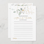 Invitation Conseils et vœux de feuillage d'or vert pour les n (Devant / Derrière)