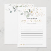 Invitation Conseils et vœux de feuillage Or Vert pour les nou (Devant / Derrière)