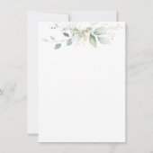 Invitation Conseils et vœux de feuillage Or Vert pour les nou (Dos)