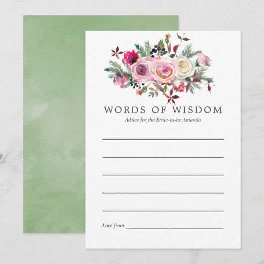Invitation Conseils floraux pour la future mariée pour une do (Devant / Derrière)