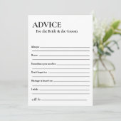 Invitation Conseils minimalistes pour les mariés (Debout devant)