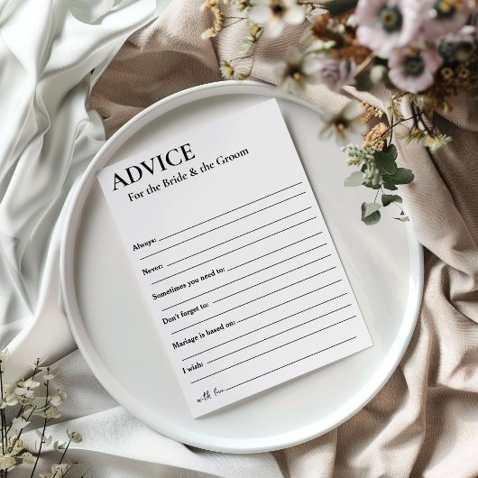 Invitation Conseils minimalistes pour les mariés