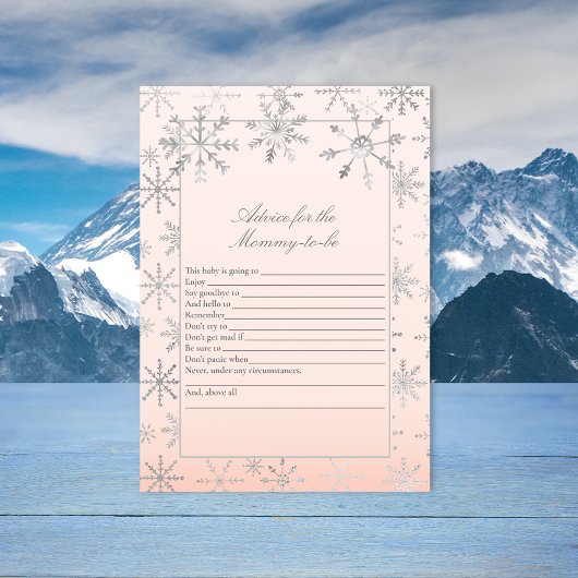 Invitation Conseils Pink Snowflake Pour Le Jeu Baby shower Ma