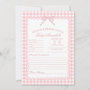 Invitation Conseils pour bébé - Ruban à volants en vichy rose