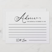 Invitation Conseils pour la mariée à être Fête des mariées -  (Devant / Derrière)