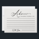 Invitation Conseils pour la mariée à être Fête des mariées -<br><div class="desc">Conseils pour la mariée à être Fête des mariées - Cartes de conseils</div>