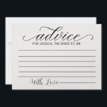Invitation Conseils pour la mariée à être Fête des mariées -<br><div class="desc">Conseils pour la mariée à être Fête des mariées - Cartes de conseils</div>