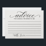 Invitation Conseils pour la mariée à être Fête des mariées -<br><div class="desc">Conseils pour la mariée à être Fête des mariées - Cartes de conseils</div>