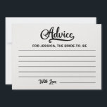 Invitation Conseils pour la mariée à être Fête des mariées -<br><div class="desc">Conseils pour la mariée à être Fête des mariées - Cartes de conseils</div>