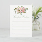 Invitation Conseils pour le Baby shower Blush et Sage pour ma (Debout devant)