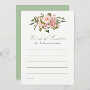 Invitation Conseils pour le Baby shower Blush et Sage pour ma