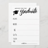 Invitation Conseils Pour Le Diplômé | Minimaliste (Devant / Derrière)