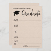 Invitation Conseils Pour Le Diplômé| Papier Kraft (Devant / Derrière)