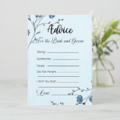 Invitation Conseils pour les fleurs bleues de la mariée et de (Debout devant)