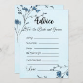 Invitation Conseils pour les fleurs bleues de la mariée et de (Devant / Derrière)