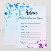 Invitation Conseils pour les fleurs violettes bleu de mariée  (Devant / Derrière)