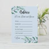 Invitation Conseils pour les mariés dans un décor de verdure (Debout devant)