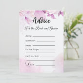 Invitation Conseils pour les mariés Fleurs rose Boho (Debout devant)