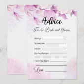 Invitation Conseils pour les mariés Fleurs rose Boho (Devant / Derrière)