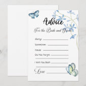 Invitation Conseils pour les papillons bleus de mariée et de  (Devant / Derrière)