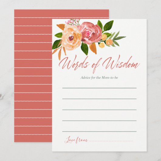 Invitation Conseils pour maman Baby shower (Devant / Derrière)