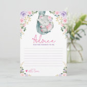 Invitation Conseils pour maman d'être rose violet éléphant ca (Debout devant)
