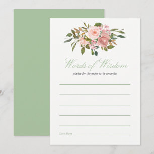 Invitation Conseils pour maman pour une baby shower Blush et 