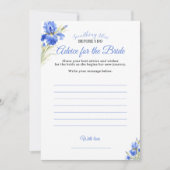 Invitation Conseils Something Blue pour la mariée Shower nupt (Devant)