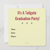 Invitation CONSERVER CALM Tailgate Graduation Party Invitatio (Dos)