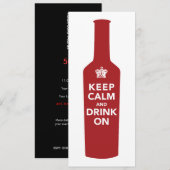 Invitation Conserver le calme et boire 60e anniversaire Invit (Devant / Derrière)