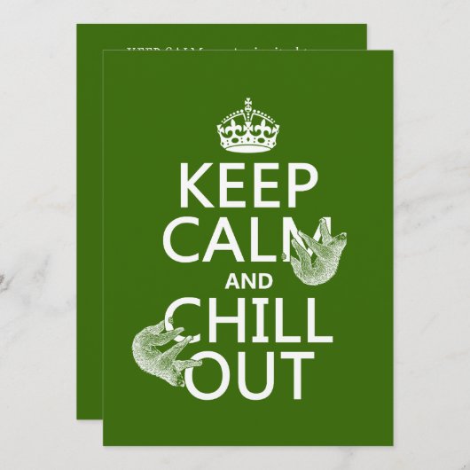 Invitation Conserver le calme et la fraîcheur (mince) (n'impo (Devant / Derrière)