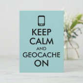 Invitation Conserver le calme et la géocache sur le GPS Geoca (Debout devant)