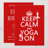 Invitation Conserver le calme et le yoga (couleurs personnali (Devant / Derrière)