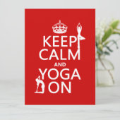 Invitation Conserver le calme et le yoga (couleurs personnali (Debout devant)