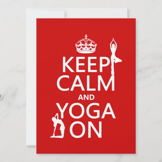 Invitation Conserver le calme et le yoga (couleurs personnali (Devant)