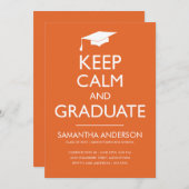 Invitation Conserver le calme et l'invitation des diplômés -  (Devant / Derrière)