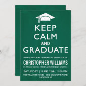 Invitation Conserver le calme et l'invitation des diplômés (Devant / Derrière)