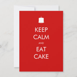Invitation Conserver le calme manger gâteau 50e anniversaire